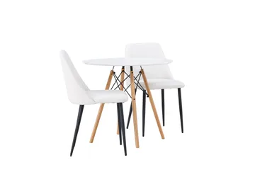 Danburi Matgrupp 60 cm Rund med 2 Night stolar - Vit - Products - Möbler - Bord & matgrupp - Matgrupp