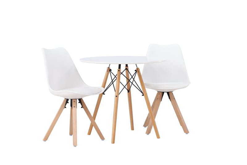 Danburi Matgrupp  60 cm Rund med 2 Zeno stolar - Vit - Products - Möbler - Bord & matgrupp - Matgrupp