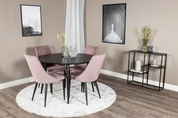 Dipp Matgrupp 115 cm Rund med 4 Leone stolar - Svart - Products - Möbler - Bord & matgrupp - Matgrupp