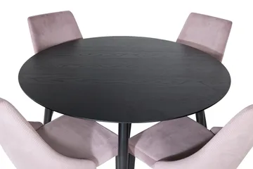 Dipp Matgrupp 115 cm Rund med 4 Leone stolar - Svart - Products - Möbler - Bord & matgrupp - Matgrupp