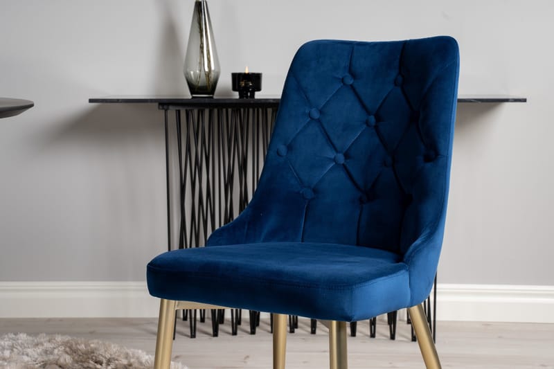 Dipp Matgrupp 115 cm Rund med 4 Velvet stolar - Svart - Products - Möbler - Bord & matgrupp - Matgrupp