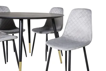 Dipp Matgrupp 115 cm Rund med 4 Polar stolar - Svart/Guld - Products - Möbler - Bord & matgrupp - Matgrupp