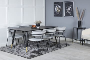 Dipp Matgrupp 180 cm Rektangulär med 6 Arrow stolar - Svart/Guld - Products - Möbler - Bord & matgrupp - Matgrupp