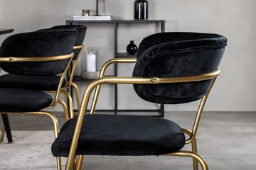 Dipp Matgrupp 180 cm Rektangulär med 6 Arrow stolar - Svart/Guld - Products - Möbler - Bord & matgrupp - Matgrupp