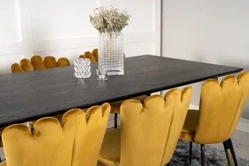 Dipp Matgrupp 180 cm Rektangulär med 6 Limhamn stolar - Svart/Guld - Products - Möbler - Bord & matgrupp - Matgrupp