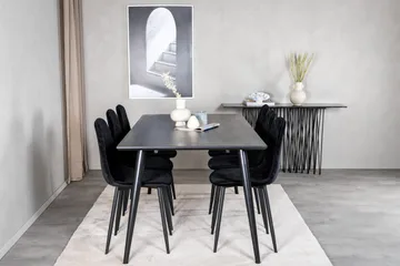 Dipp Matgrupp 180 cm Rektangulär med 6 Polar stolar - Svart - Products - Möbler - Bord & matgrupp - Matgrupp