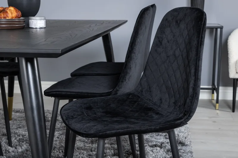 Dipp Matgrupp 180 cm Rektangulär med 6 Polar stolar - Svart/Guld - Products - Möbler - Bord & matgrupp - Matgrupp