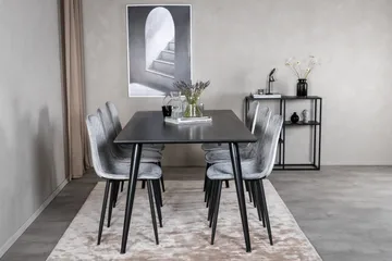 Dipp Matgrupp 180 cm Rektangulär med 6 Polar stolar - Svart - Products - Möbler - Bord & matgrupp - Matgrupp