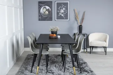 Dipp Matgrupp 180 cm Rektangulär med 6 Polar stolar - Svart/Guld - Products - Möbler - Bord & matgrupp - Matgrupp