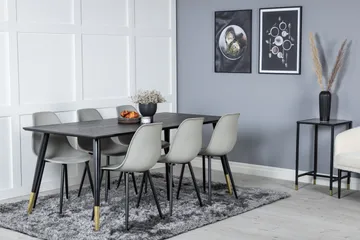 Dipp Matgrupp 180 cm Rektangulär med 6 Polar stolar - Svart/Guld - Products - Möbler - Bord & matgrupp - Matgrupp