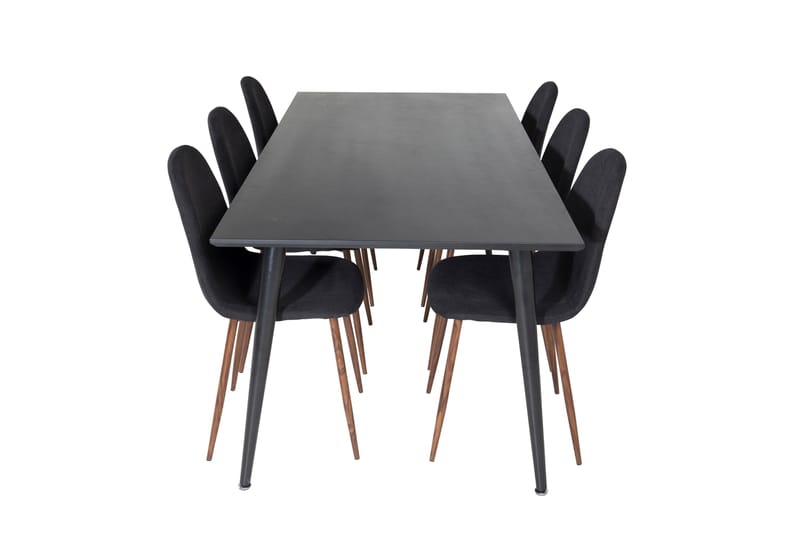 Dipp Matgrupp 180 cm Rektangulär med 6 Polar stolar, Svart