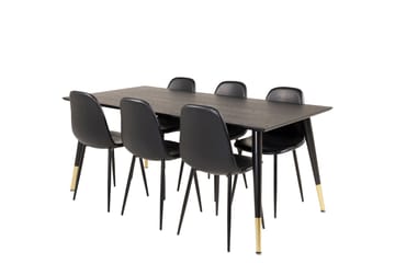 Dipp Matgrupp 180 cm Rektangulär med 6 Polar stolar - Svart/Guld - Products - Möbler - Bord & matgrupp - Matgrupp