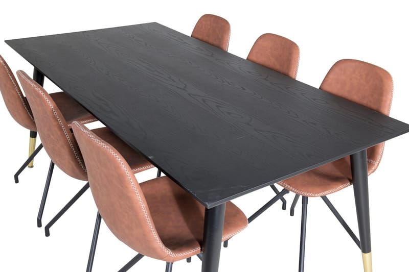 Dipp Matgrupp 180 cm Rektangulär med 6 Polar stolar - Svart - Products - Möbler - Bord & matgrupp - Matgrupp
