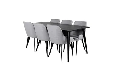 Dipp Matgrupp 180 cm Rektangulär med 6 Plaza stolar - Svart - Products - Möbler - Bord & matgrupp - Matgrupp