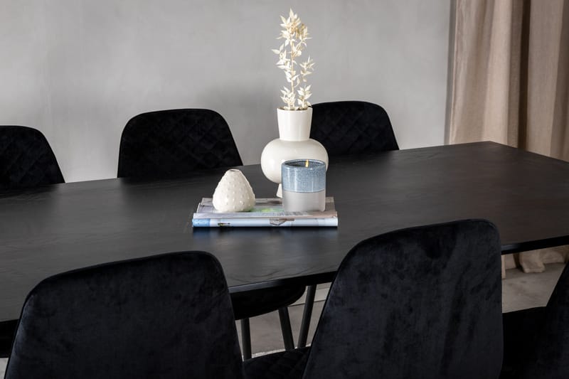 Dipp Matgrupp 180 cm Rektangulär med 6 Polar stolar - Svart - Products - Möbler - Bord & matgrupp - Matgrupp