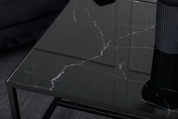 Dipp Soffbord 130 cm Marmormönster - Glas/Svart/Mässing - Products - Möbler - Bord & matgrupp - Soffbord
