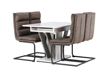 Disa Matgrupp 120 cm Rektangulär med 4 Zizo stolar - Brun - Products - Möbler - Bord & matgrupp - Matgrupp