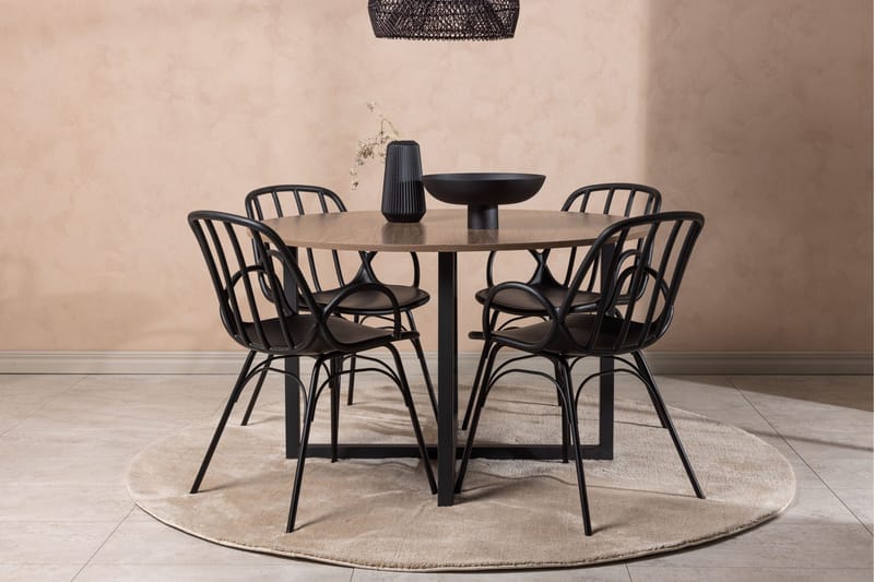 Durango Matgrupp 120 cm Rund med 4 Dyrön Stolar - Valnöt - Products - Möbler - Bord & matgrupp - Matgrupp