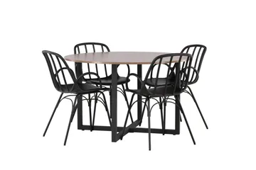Durango Matgrupp 120 cm Rund med 4 Dyrön Stolar - Valnöt - Products - Möbler - Bord & matgrupp - Matgrupp