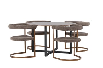 Durango Matgrupp 120 cm Rund med 4 Morning Stolar - Valnöt - Products - Möbler - Bord & matgrupp - Matgrupp