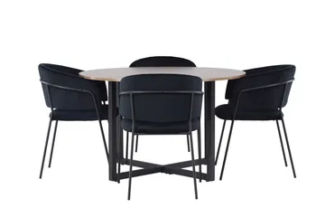 Durango Matgrupp 120 cm Rund med 4 Selma Stolar - Valnöt - Products - Möbler - Bord & matgrupp - Matgrupp