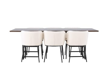Edina Matgrupp 220 cm Rektangulär med 6 Edina Stolar - Svart - Products - Möbler - Bord & matgrupp - Matgrupp