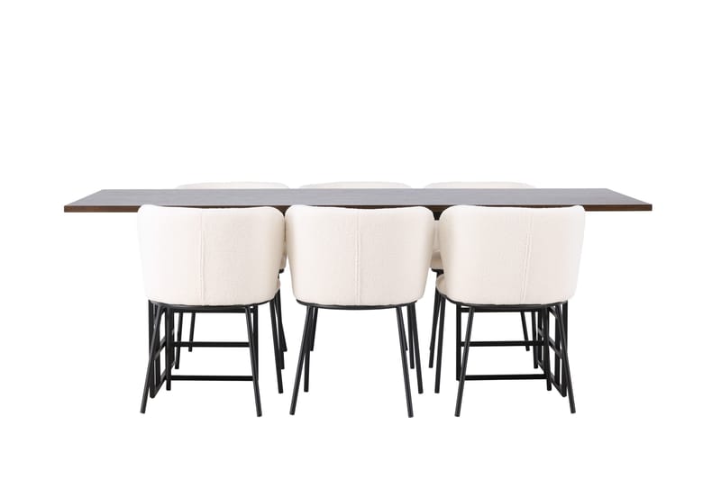 Edina Matgrupp 220 cm Rektangulär med 6 Edina Stolar, Svart
