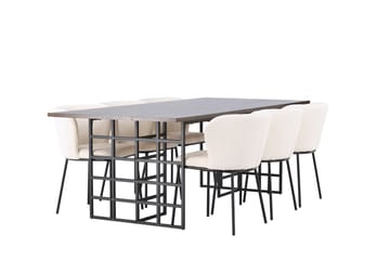 Edina Matgrupp 220 cm Rektangulär med 6 Edina Stolar - Svart - Products - Möbler - Bord & matgrupp - Matgrupp