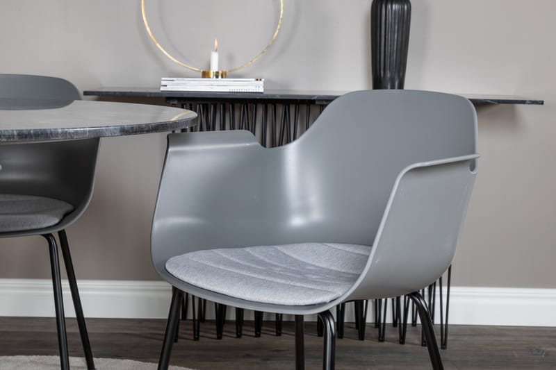 Estelle Matgrupp 106 cm Rund med 4 Comfort stolar - Svart/Guld - Products - Möbler - Bord & matgrupp - Matgrupp