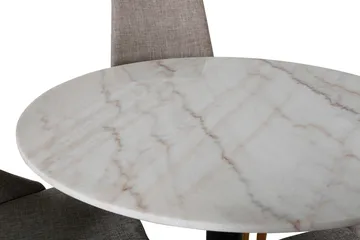 Estelle Matgrupp 106 cm Rund med 4 Leone stolar - Svart - Products - Möbler - Bord & matgrupp - Matgrupp