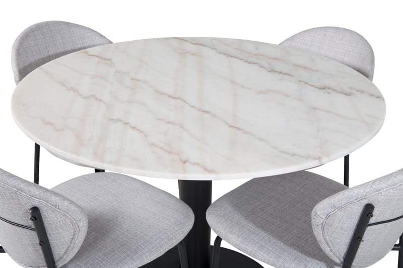 Estelle Matgrupp 106 cm Rund med 4 Vault stolar - Svart - Products - Möbler - Bord & matgrupp - Matgrupp