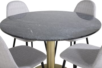 Estelle Matgrupp 106 cm Rund med 4 Polar stolar - Svart/Guld - Products - Möbler - Bord & matgrupp - Matgrupp
