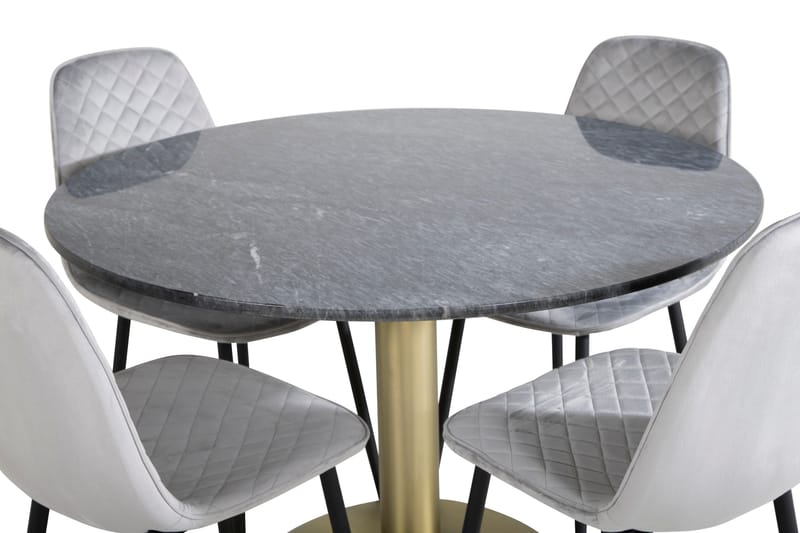 Estelle Matgrupp 106 cm Rund med 4 Polar stolar - Svart/Guld - Products - Möbler - Bord & matgrupp - Matgrupp