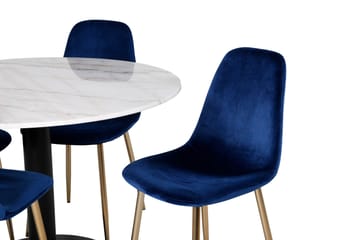 Estelle Matgrupp 106 cm Rund med 4 Polar stolar - Svart - Products - Möbler - Bord & matgrupp - Matgrupp