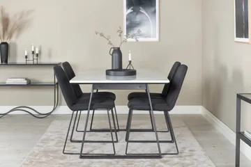 Estelle Matgrupp 140 cm Rektangulär med 4 Muce stolar - Svart - Products - Möbler - Bord & matgrupp - Matgrupp