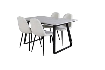 Estelle Matgrupp 140 cm Rektangulär med 4 Polar stolar - Svart - Products - Möbler - Bord & matgrupp - Matgrupp