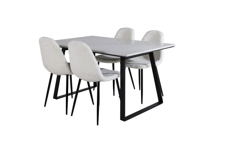 Estelle Matgrupp 140 cm Rektangulär med 4 Polar stolar - Svart - Products - Möbler - Bord & matgrupp - Matgrupp