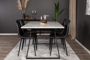 Estelle Matgrupp 140 cm Rektangulär med 4 Polar stolar - Svart - Products - Möbler - Bord & matgrupp - Matgrupp