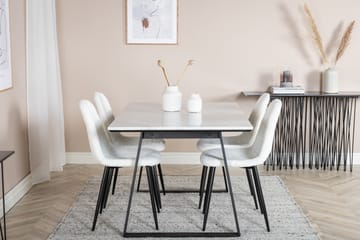 Estelle Matgrupp 140 cm Rektangulär med 4 Polar stolar - Svart - Products - Möbler - Bord & matgrupp - Matgrupp