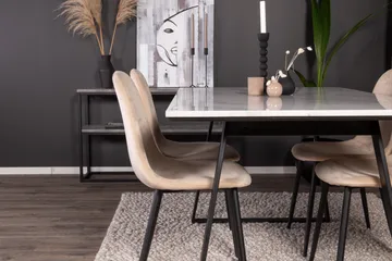 Estelle Matgrupp 140 cm Rektangulär med 4 Polar stolar - Beige - Products - Möbler - Bord & matgrupp - Matgrupp