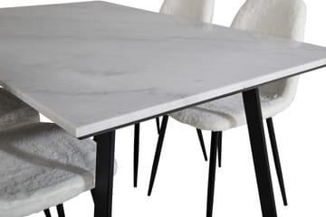 Estelle Matgrupp 140 cm Rektangulär med 4 Polar stolar - Svart - Products - Möbler - Bord & matgrupp - Matgrupp
