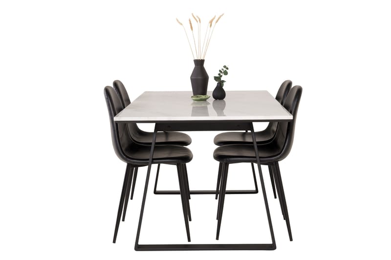 Estelle Matgrupp 140 cm Rektangulär med 4 Polar stolar - Svart - Products - Möbler - Bord & matgrupp - Matgrupp