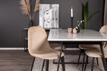Estelle Matgrupp 140 cm Rektangulär med 4 Polar stolar - Beige - Products - Möbler - Bord & matgrupp - Matgrupp