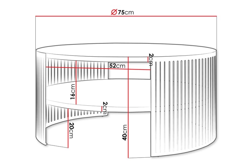 Friend Soffbord 75 cm - Svart - Products - Möbler - Bord & matgrupp - Soffbord