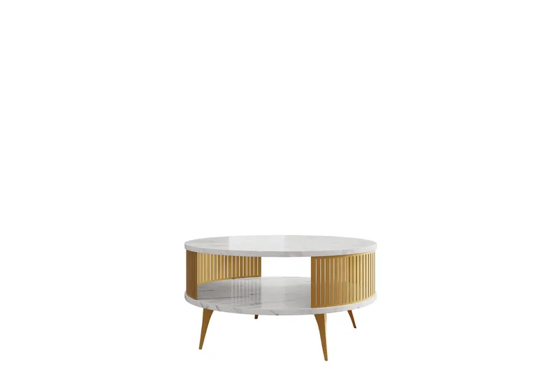 Galia Soffbord 75 cm, Guld/Vit