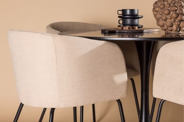 Glade Matgrupp 100 cm Rund med 4 Berit stolar - Beige - Products - Möbler - Bord & matgrupp - Matgrupp