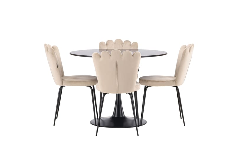 Glade Matgrupp 100 cm Rund med 4 Limhamn stolar - Beige - Products - Möbler - Bord & matgrupp - Matgrupp