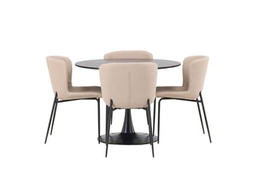 Glade Matgrupp 100 cm Rund med 4 Modesto stolar - Beige - Products - Möbler - Bord & matgrupp - Matgrupp