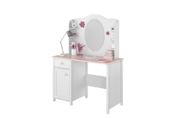 Hilts Sminkbord 110x52 cm - Vit/Rosa - Products - Möbler - Bord & matgrupp - Sminkbord & toalettbord