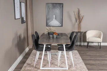 Inca Matgrupp Förlängningsbar 160 cm Rektangulär med 4 Polar stolar - Svart - Products - Möbler - Bord & matgrupp - Matgrupp